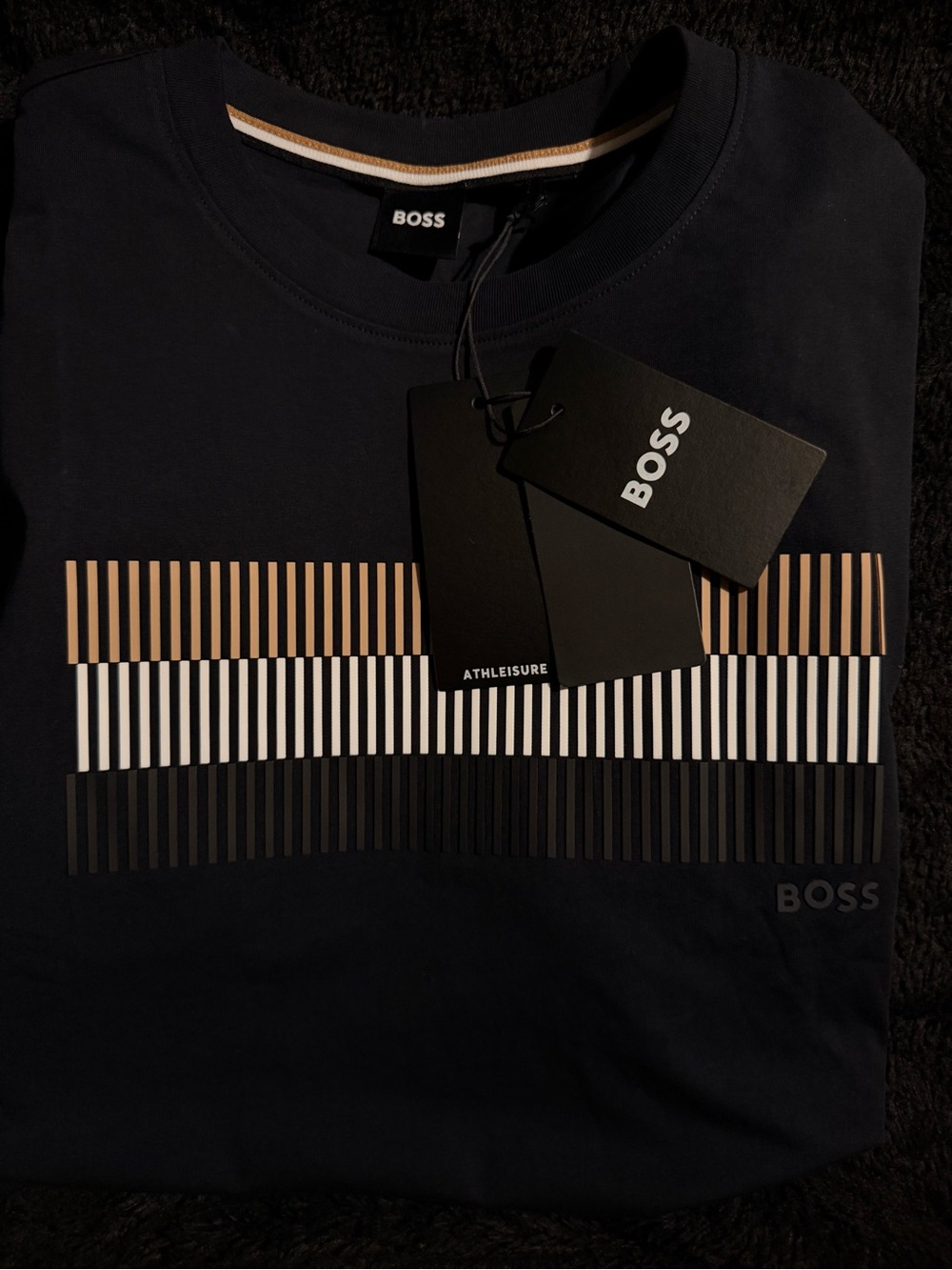 BOSS Men’s Graphic Stripe Crew Neck Shirt